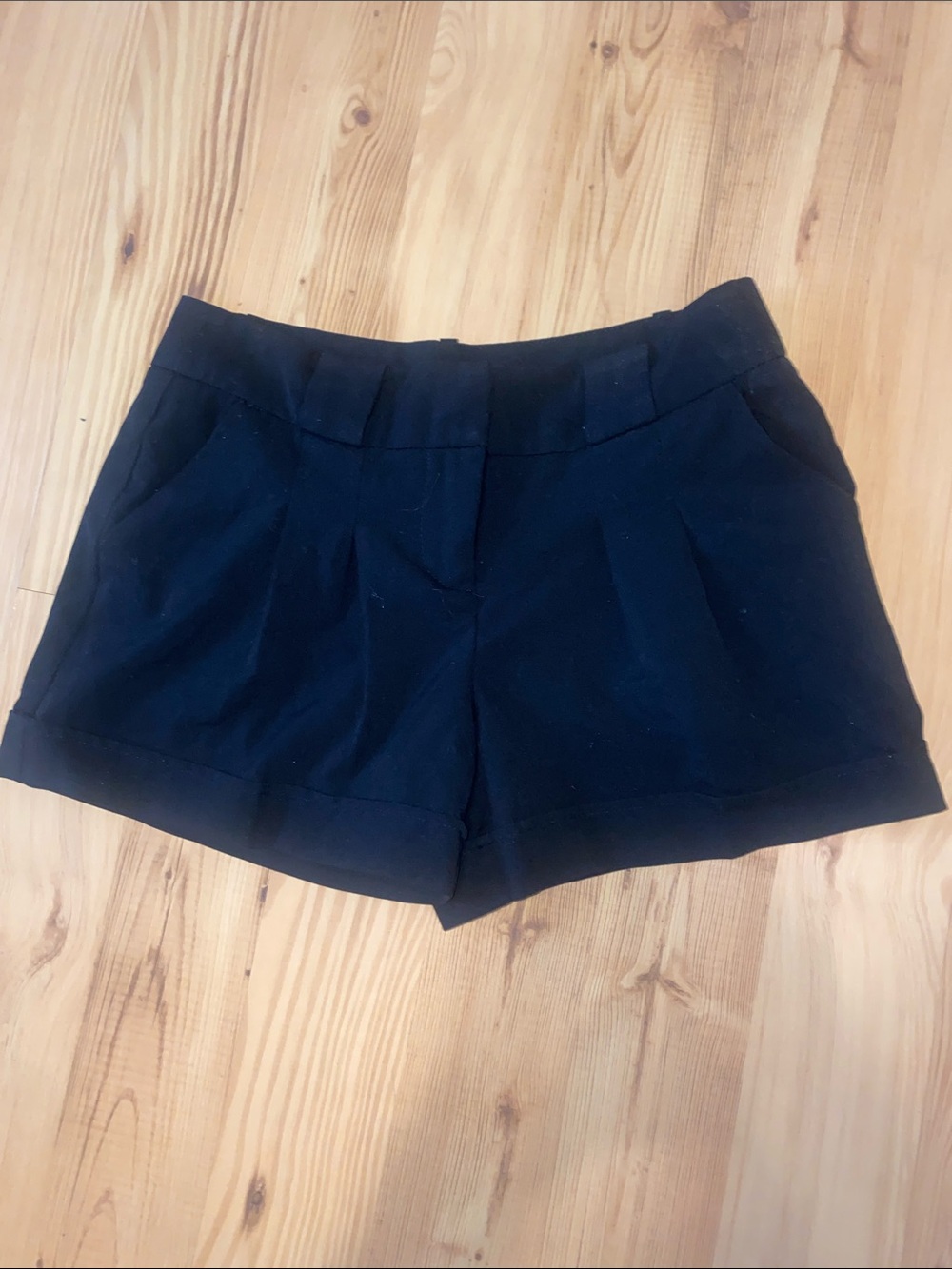 XOXO Black Pleated Bermuda Shorts